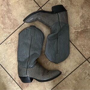 Vintage J Chrisholm Gray Western Cowboy Boots